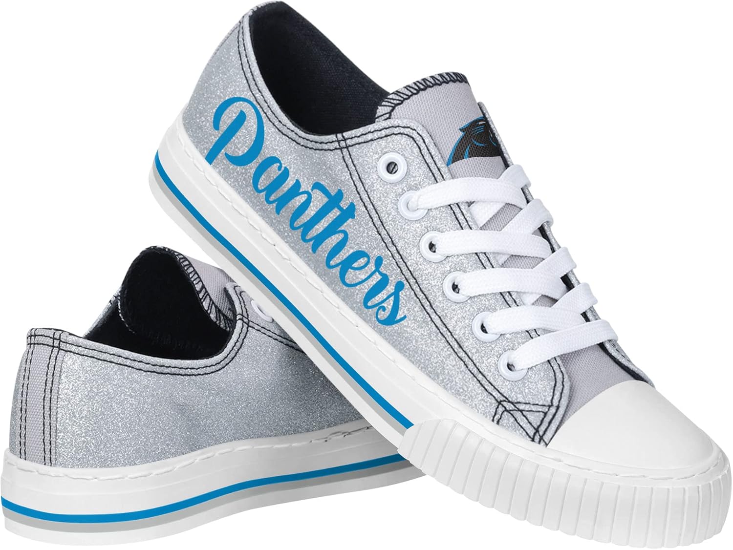 FOCO Women's NFL Team Logo Ladies Fashion Glitter Low Top Canvas Sneakers Shoes Dallas Cowboys Shoes-10/XXL
