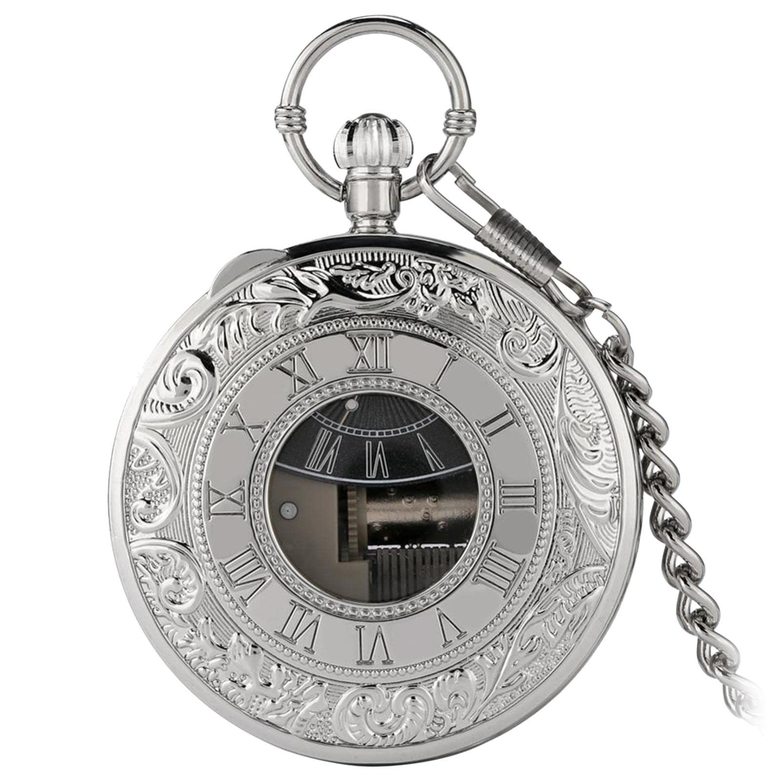 |Quartz Pocket Watch Musical Movement Retro for Graduation Son Silver Roman|Jewelry & Watches | Watches Parts & Accessories | Pocket Watches|1 Piece Pocket Watch