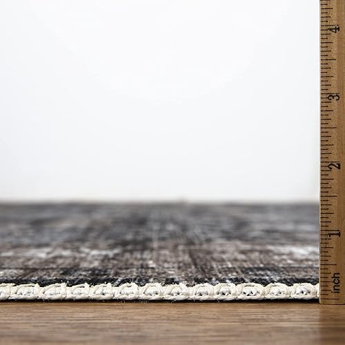 Miniatura 9 de Bloom Rugs Alfombra tradicional lavable antideslizante de 5.9 ft, color azulbeige, para entrada, pasillo, baño y cocina, tamaño exacto 2.5 x 7 pies