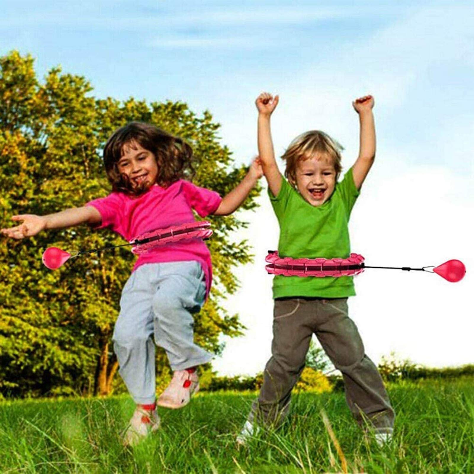 Ważona obręcz, obręcz hula hop do ćwiczeń, 2 w 1 brzucha fitness masaż odchudzający obręcz, obręcz do odchudzania, ważona inteligentna obręcz hula hop, odpinana, dla dorosłych / dzieci / początkujących