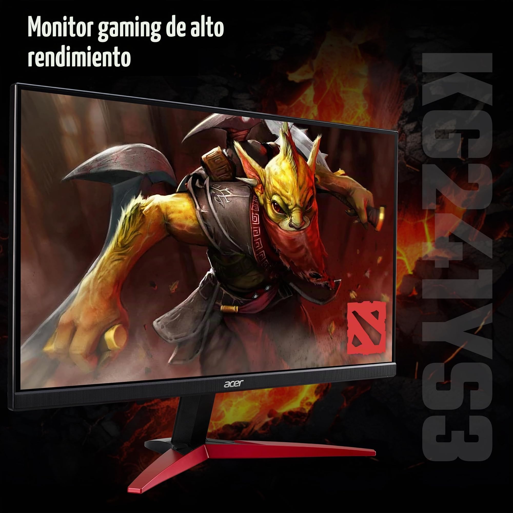 Acer Nitro KG241Y S3 Monitor para Juegos de 24 Pulgadas - Panel VA, 1920 x 1080, 4 ms, 180 Hz, FreeSync Premium, HDR 10, DP, HDMI