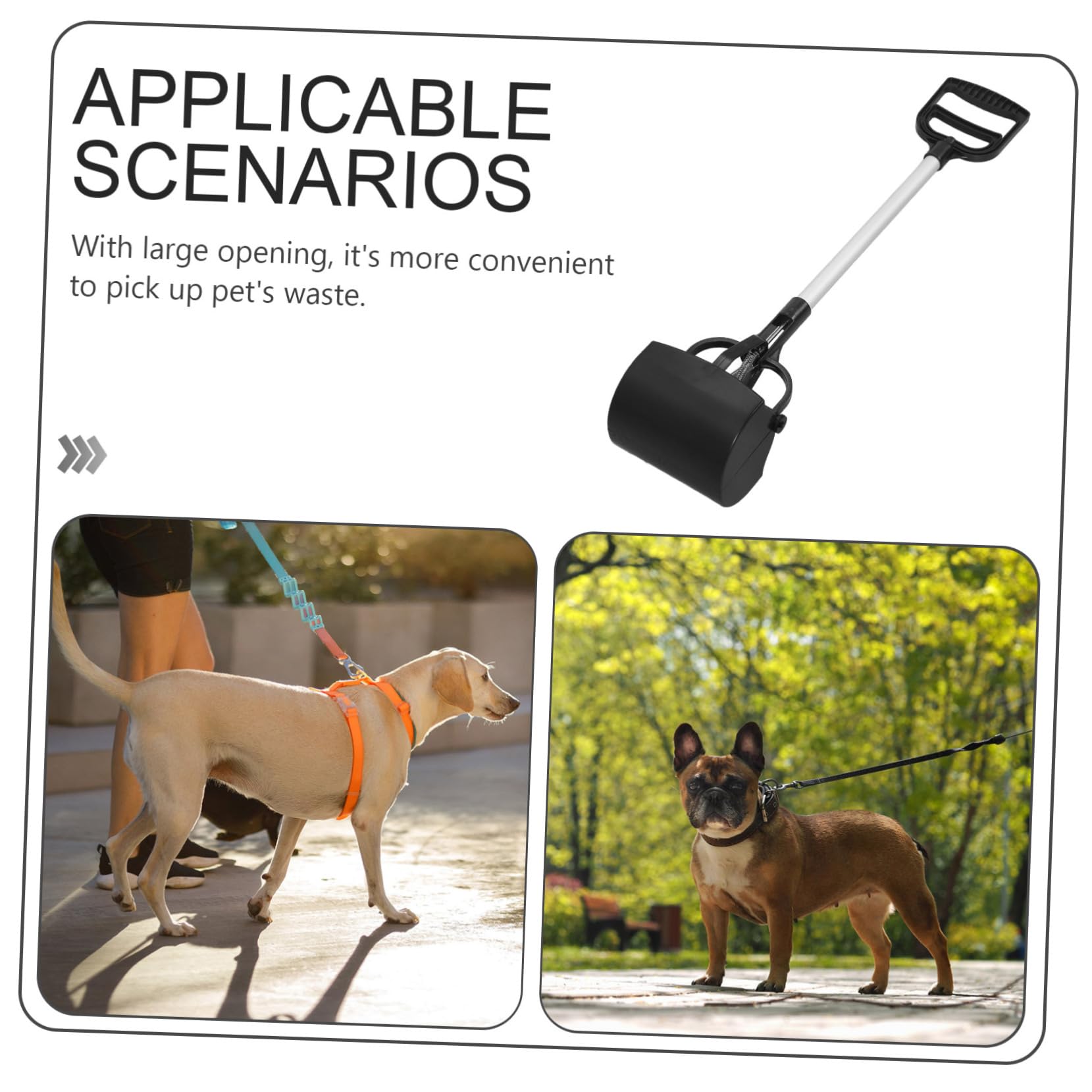 WOONEKY Ramasse-crottes Nettoyage Facile Chien pour Plastique Manche Long Couleur Aléatoire Large Ouverture et Utilisation en Extérieur pour Déjections D’Animaux