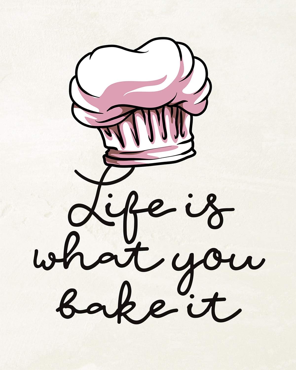 Govivo Life is What You Bake It Wall Decor Art Print on an offwhite Background 8x10 unframed