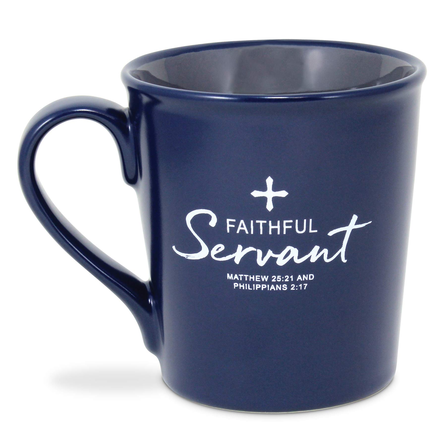 Lighthouse Christian ProductsFaithful Servant Navy Blue 16 Ounce Ceramic Mug