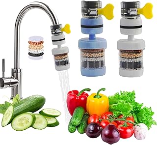 2 Stück Wasserhahn-montagefilter, 360°Drehbarer Wasserfilter für Wasserhähne, Aktivkohle Wasserfilter Wasserhahn Filter für Badezimmer Küche Toilette Dusche Hartes Wasser Filtration