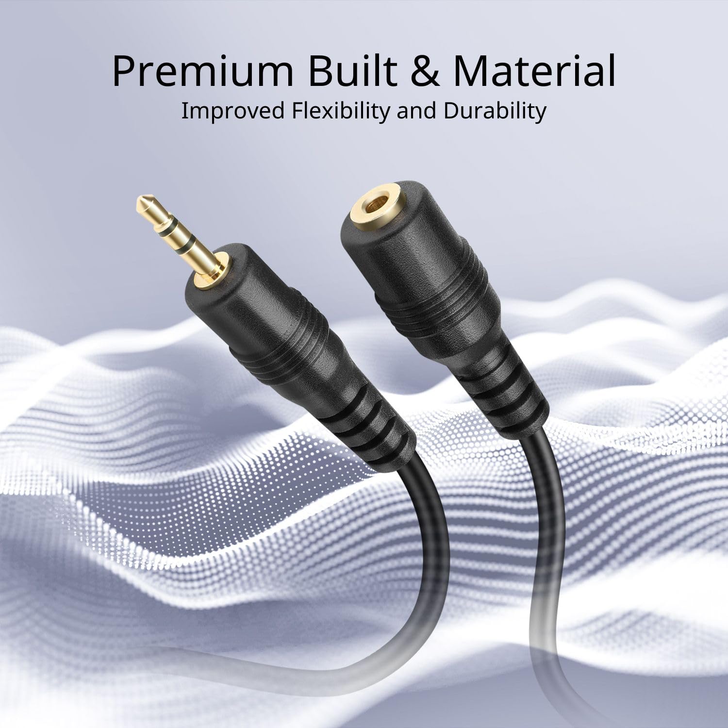 TNP 2.5mm Extension Cable (3 FT) - 2.5mm TRS Extension Cable Male to Female Aux Stereo Audio Adapter Jack Extender Subminiature - Gold Plated Connector Wire Cord Plug for Headset Headphone Microphone