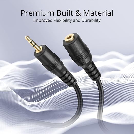 Cable Extensor 2.5mm TRS Macho a Hembra 10 pies miniatura 3