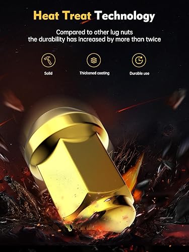 Miniatura 5 de MIKKUPPA Tuercas doradas M12x1.5  Repuesto para Ford Fusion 2006-2020, Ford Focus 2000-2019, rueda Ford Escape 2001-2023  20 tuercas de llanta de