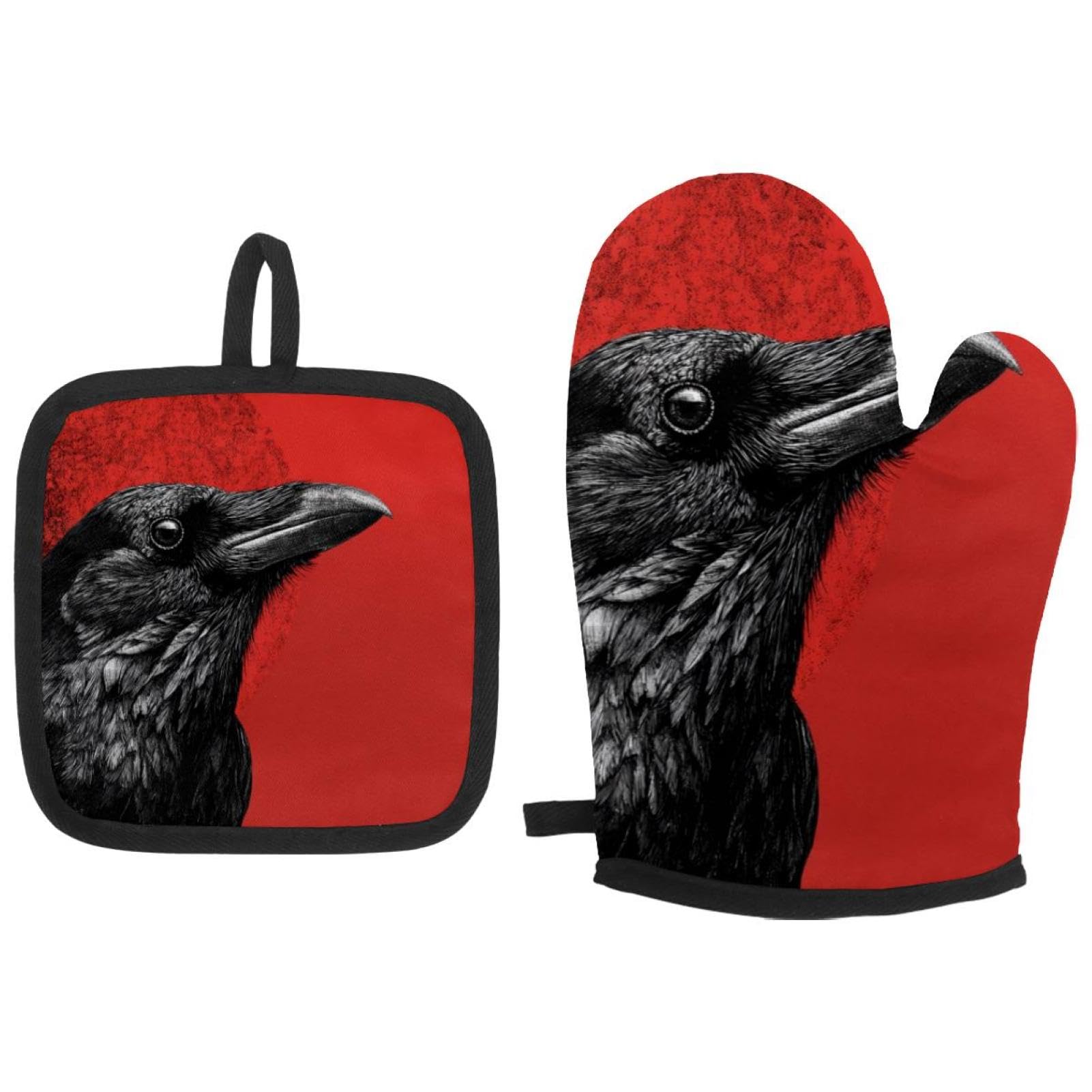 Maniques de cuisine résistantes chaleur Crow gants de protection four