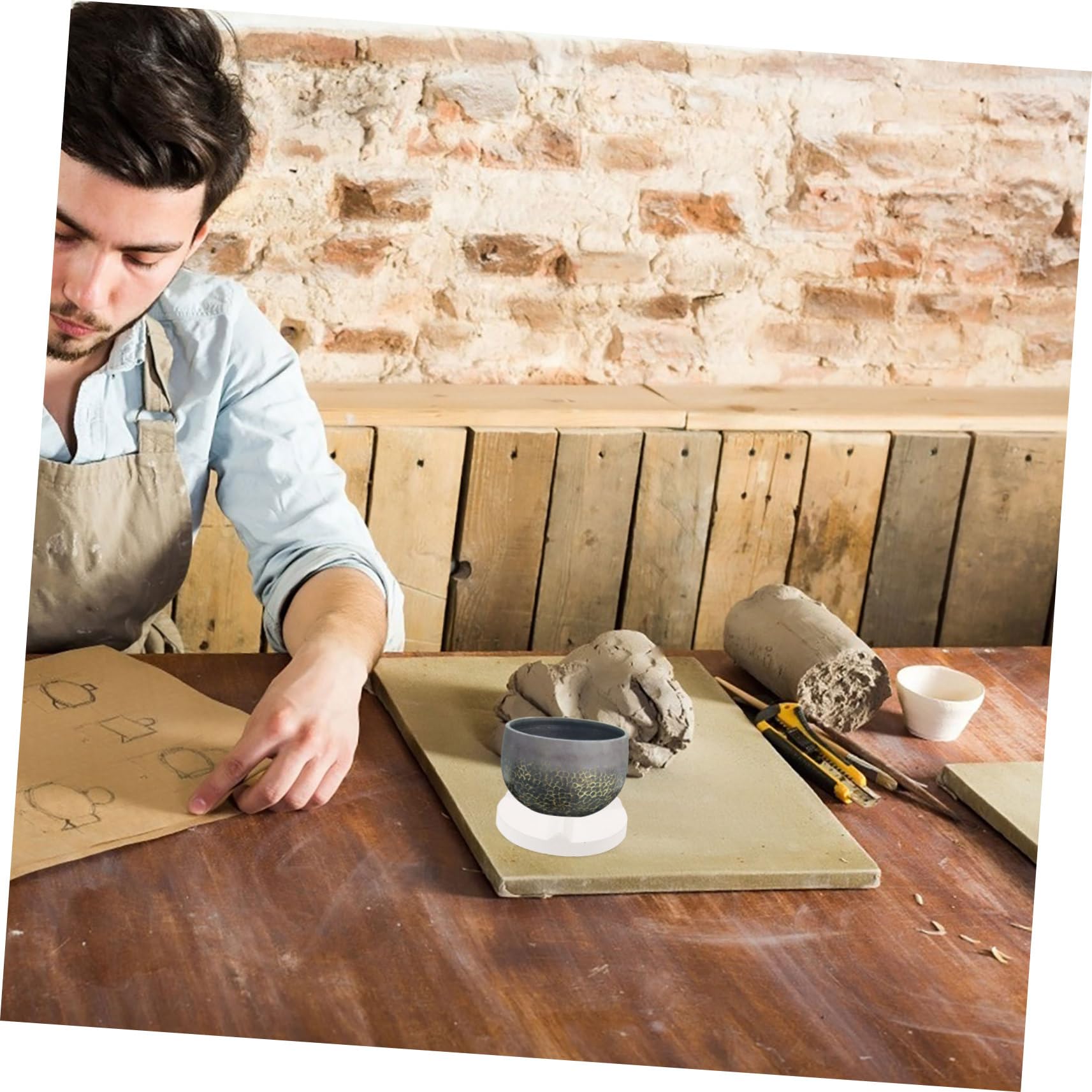 AUTSUPPL Triangular Alumina Cake Pottery Mat Refractory Kiln for Clay Pottery Ceramics Pad Support Pottery Tools Pottery Kiln Tools Clay Firing Kiln Tools Clay Mat Aluminum Oxide White