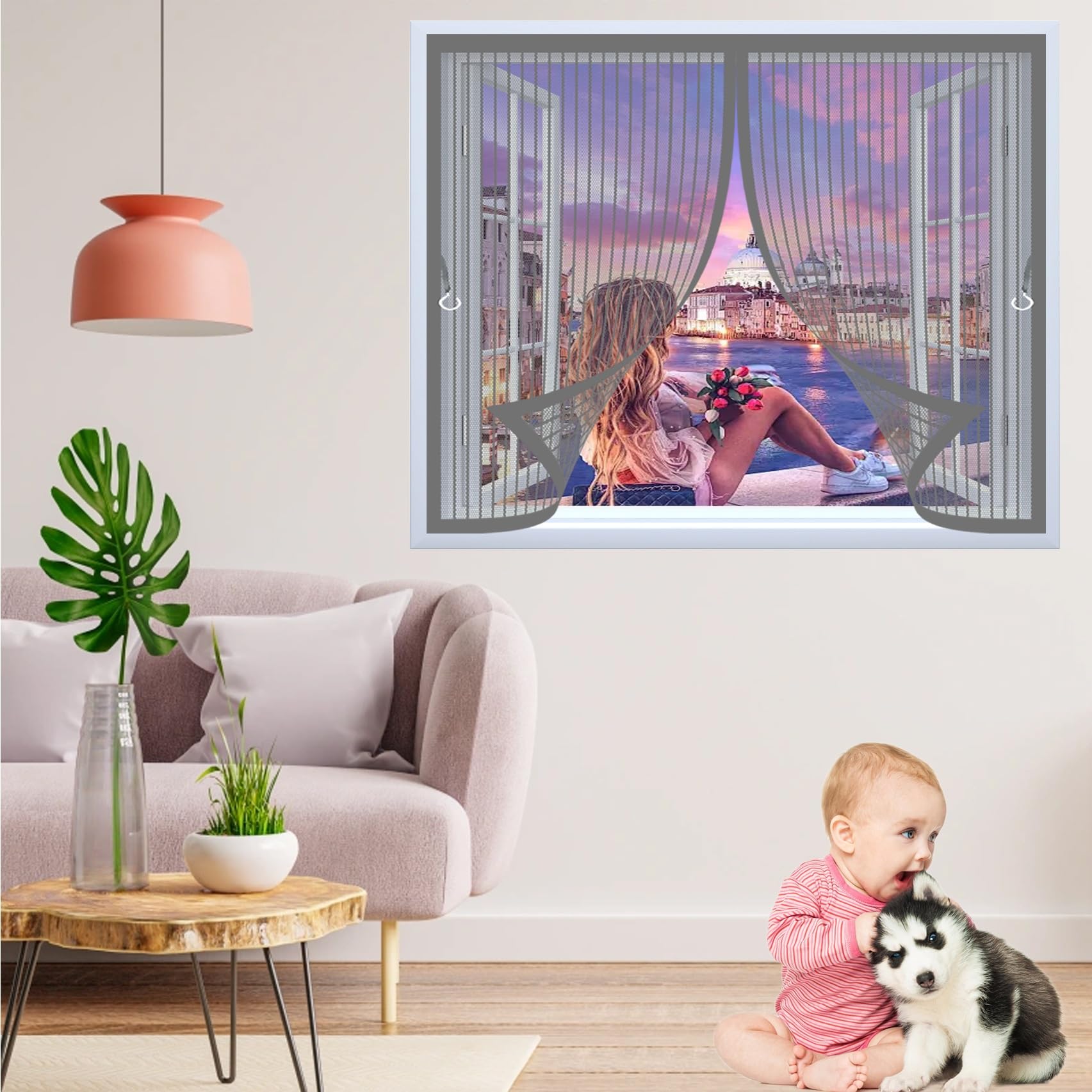 Moustiquaire fenêtre 128x120 anti mouche pour dormir tranquille