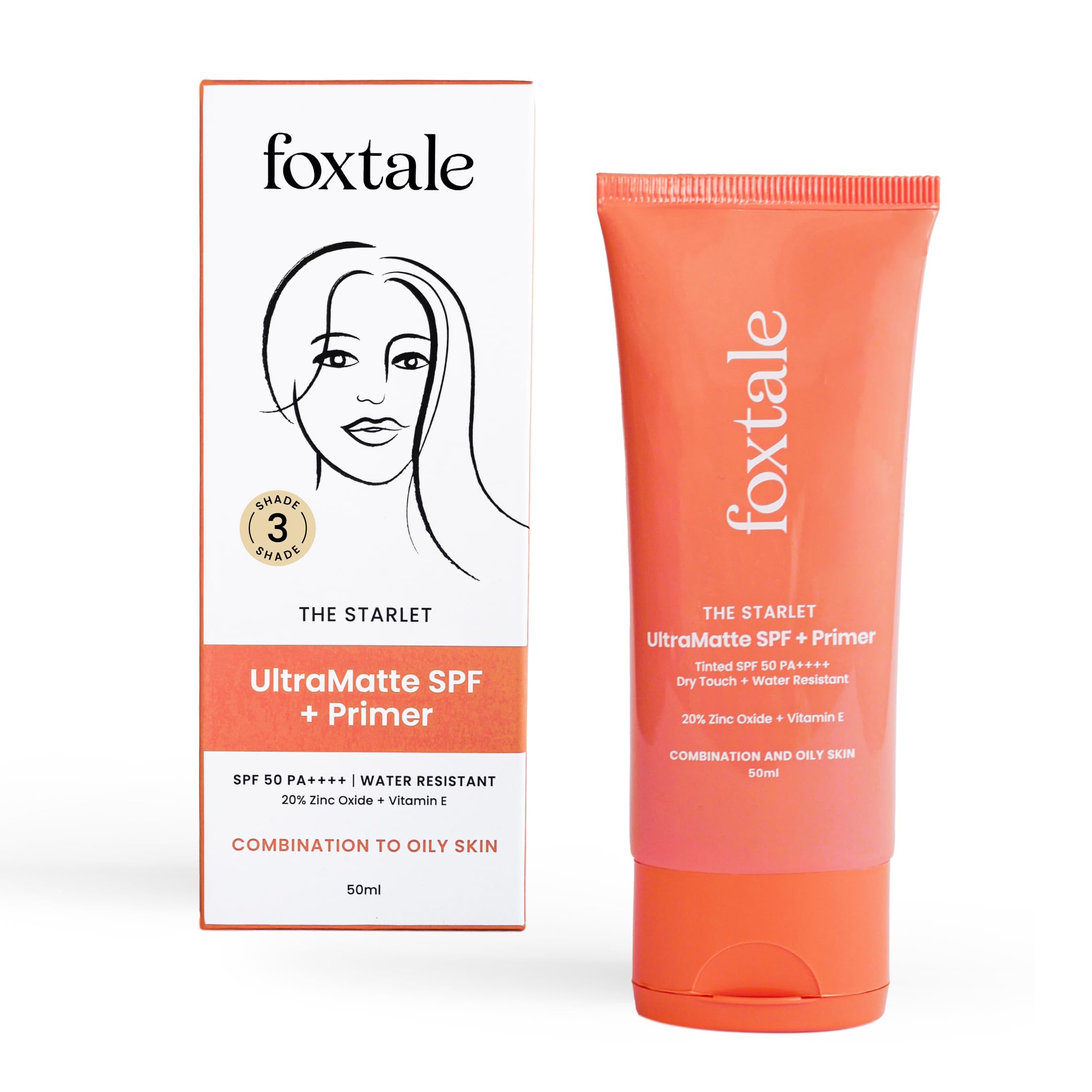 Buy Foxtale Ultra Matte SPF 50 PA++++ & Primer Shade 3 Tinted