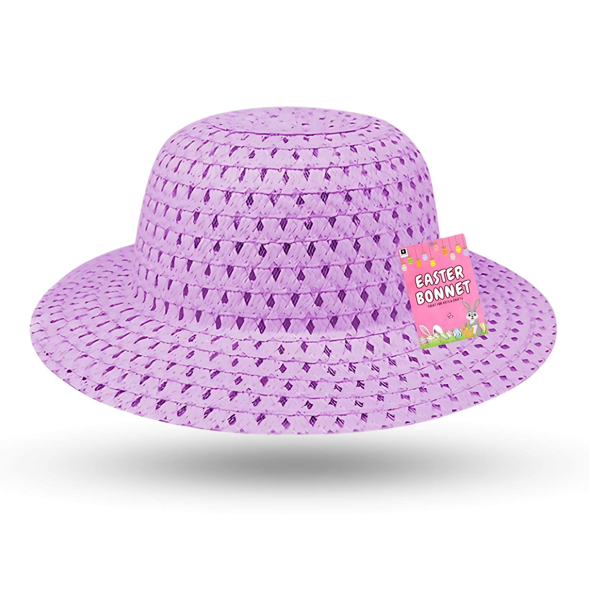 Akh Girls Purple Akh® Easter Bonnet Hat | One Size Kids And Teens | Ready To Wear Easter Hat For Kids, & Boys | Perfect For School Competitions, Parades & Spring Celebrations (Purple)