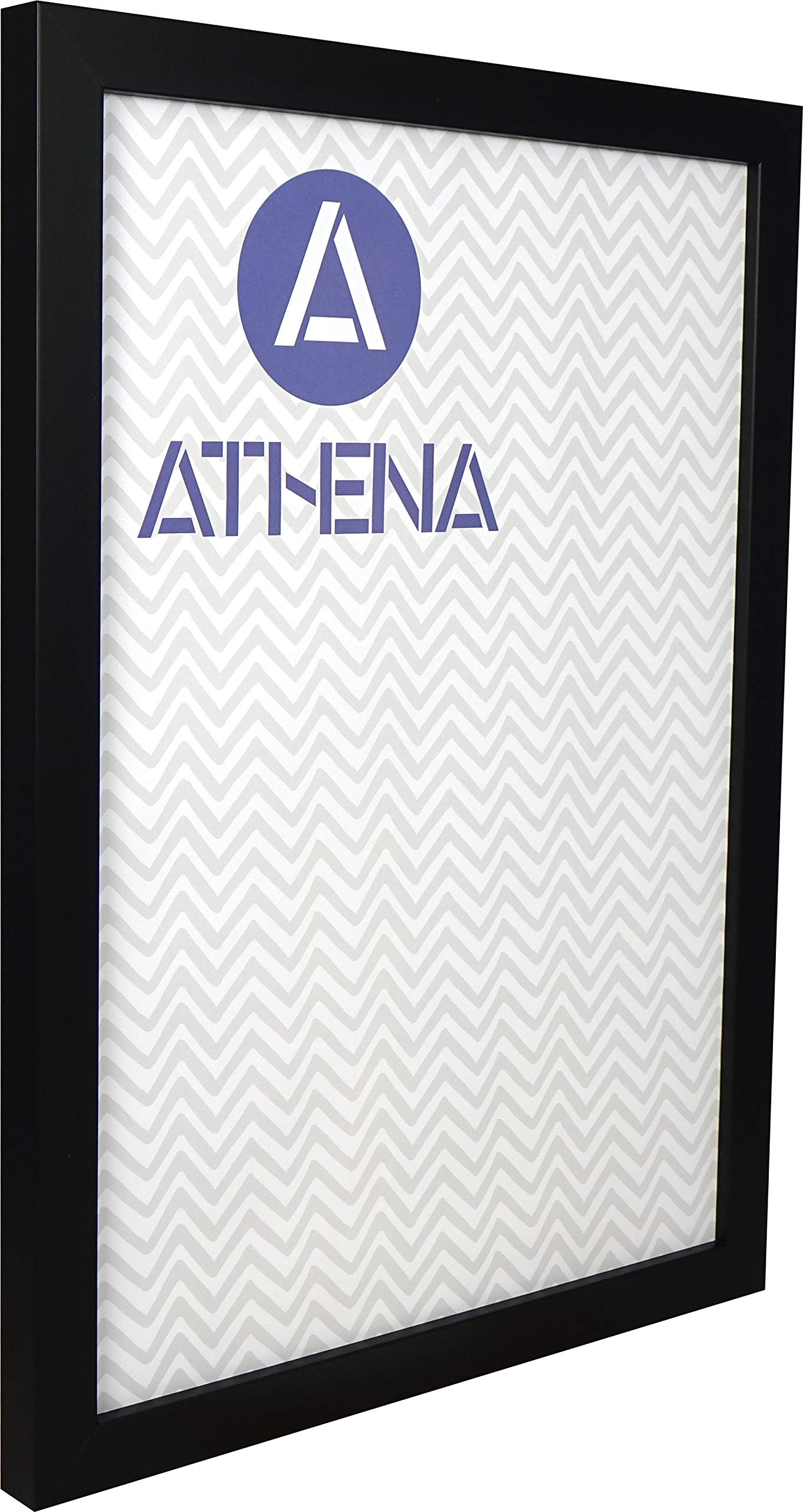 Athena Black Matt Thin Block Premium Wood Picture Frame 24 X 30Cm - 24 X 30 Cm Frame - Photo Frame - 24X30 Frame Matt With Clear Styrene Sheet & Wall Mounted Hook – 30 X 24 Cm