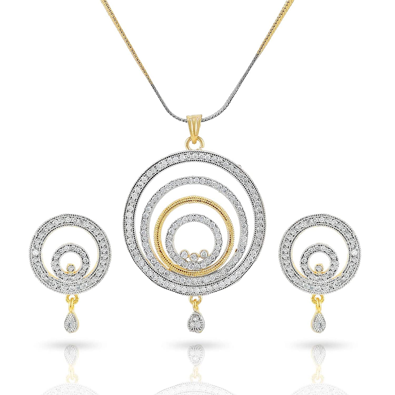 See full amazon price history chart for Krishna Creation American Diamond Gold Plated Designer Pendant with Earrings Jewellery for Women Krishna Creation American Diamond Gold Plated Designer Pendant with Earrings Jewellery for Women (B09PK8KZS8) Amazon Price History, Amazon Price Tracker