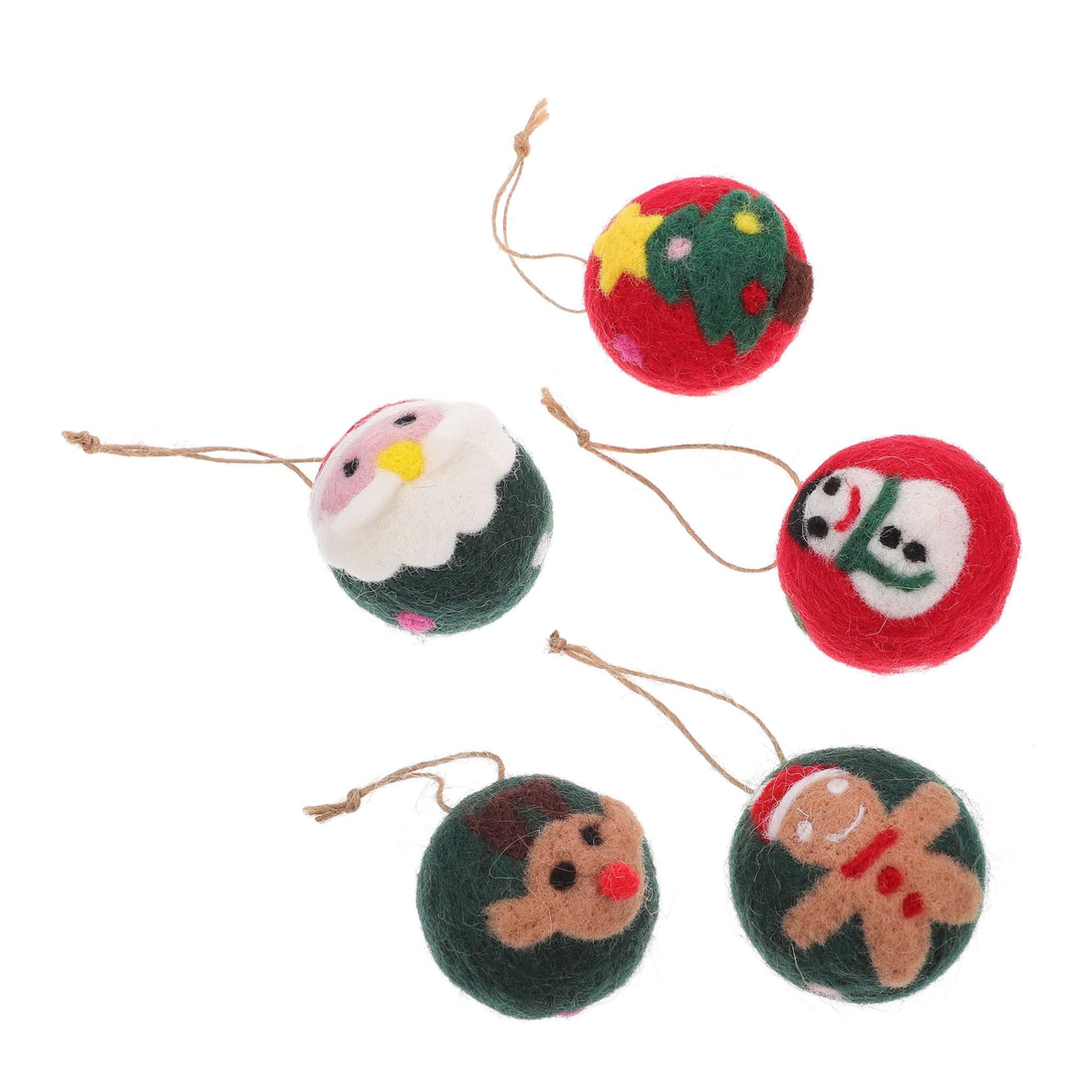 Cabilock 2 Juegos Adornos Navideños Colgantes De Fieltro De Lana Adornos Navideños Colgantes De Bolas De Fieltro De o Decoraciones Navideños 5 Piezas * 2