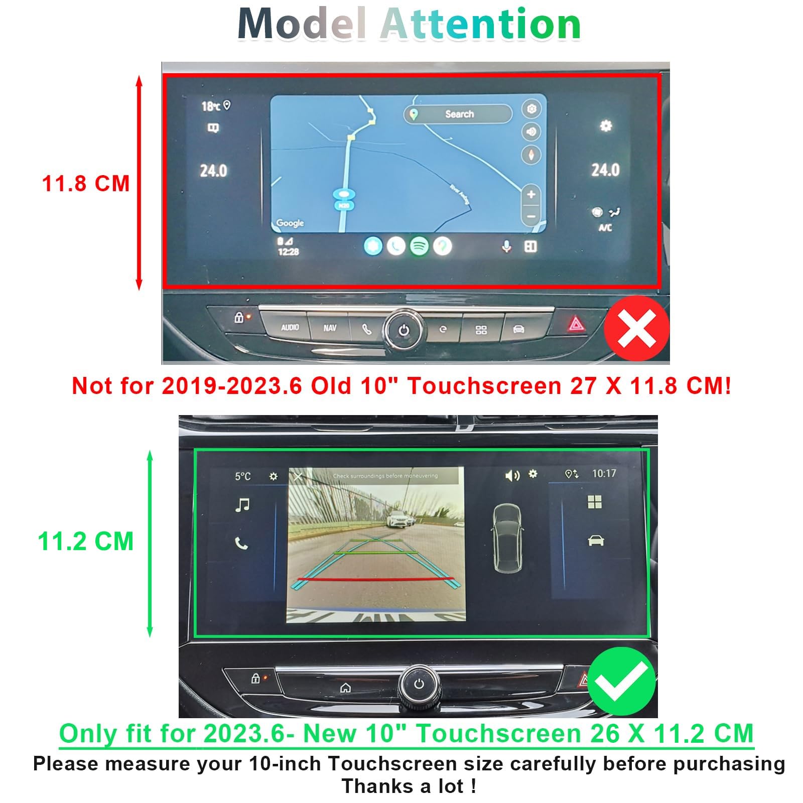 GAFAT folia ochronna do nawigacji kompatybilna z nowym 2023.6-10" Opel Corsa F/Corsa-e 2024 nano folia ochronna na wyświetlacz do 10" Multimedia Navi Pro