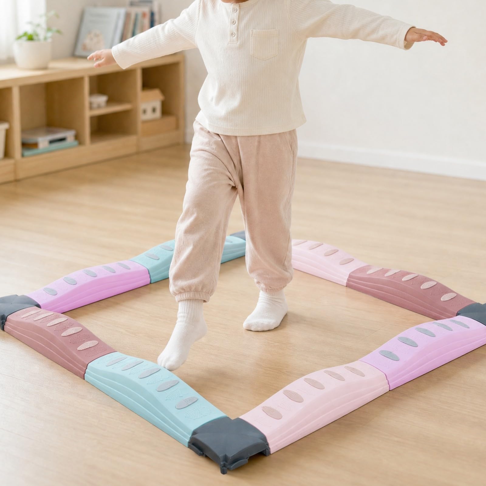 Circuito Equilibrio con Secciones Rectas y Esquinas Antislizante Juguete Sensorial Seguro para Niños en Edad Preescolar, Casa,
