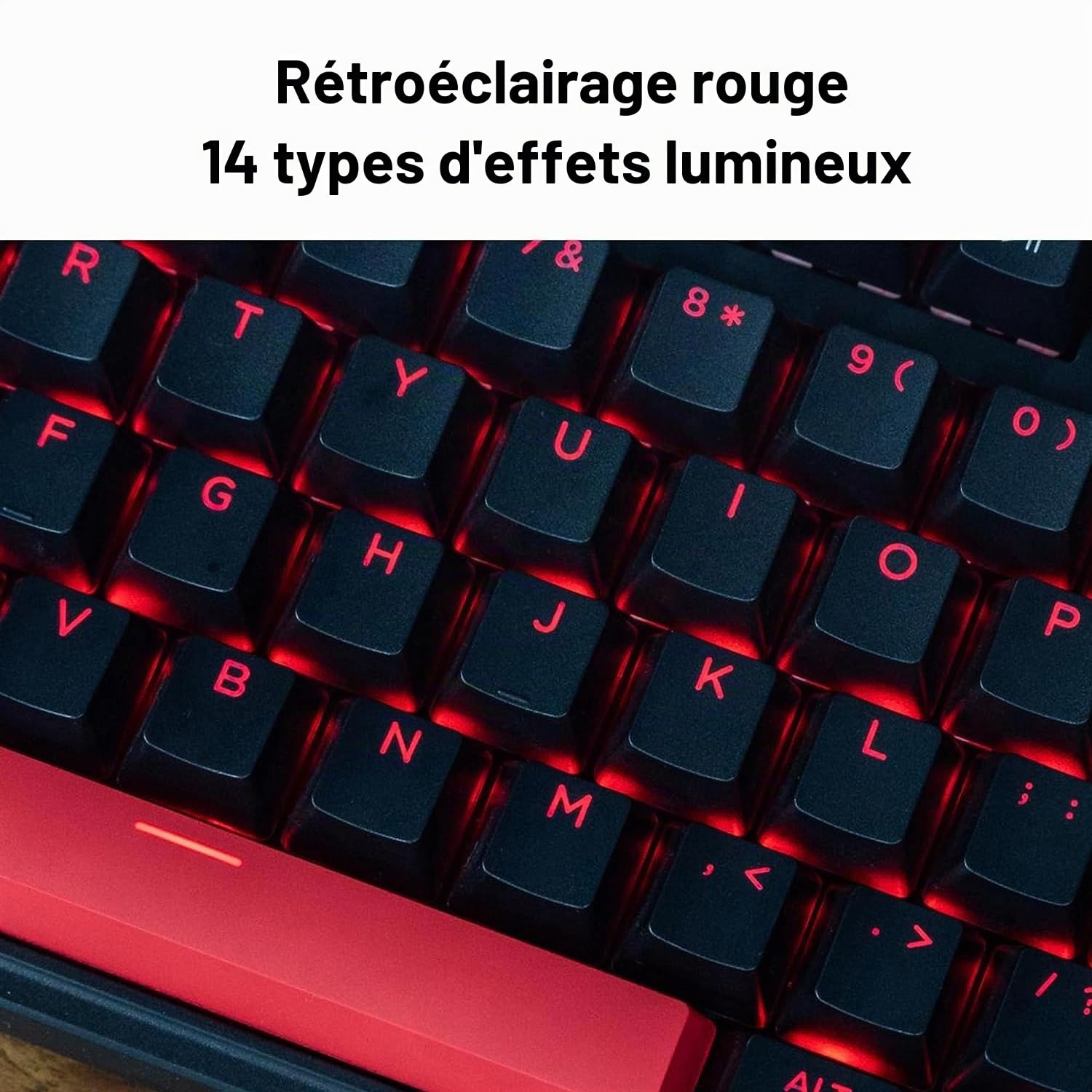 Keychron C3 Pro QMK/Via Clavier Mécanique Filaire, TKL 87 Touches Clavier de Jeu Commutateur Mécanique Rouge pour Mac/Windows/Linux (FR-Layout)