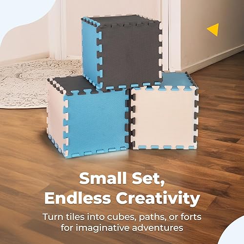 Vista 112 de MioTetto Alfombra de juegos para bebés de espuma suave no tóxica, tapete de juegos para niños y niñas, alfombrilla con rompecabezas de 36/16 piezas