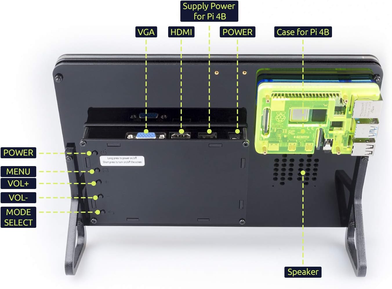 Cheapest 🛒 Raspberry Pi 4 Screen 10.1’’ IPS - SunFounder 10.1 Inch HDMI IPS LCD Monitor Display High Resolution 1280×800 with Camera Holder Stand for Raspberry Pi 400 4 Model B