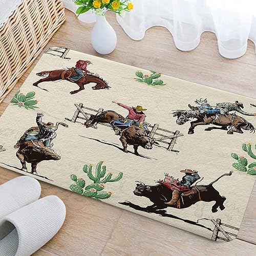 Miniatura 3 de Viajar Alfombras de baño occidentales, alfombra de baño de cactus del desierto de caballo salvaje, alfombra de baño de campo, desierto salvaje oeste