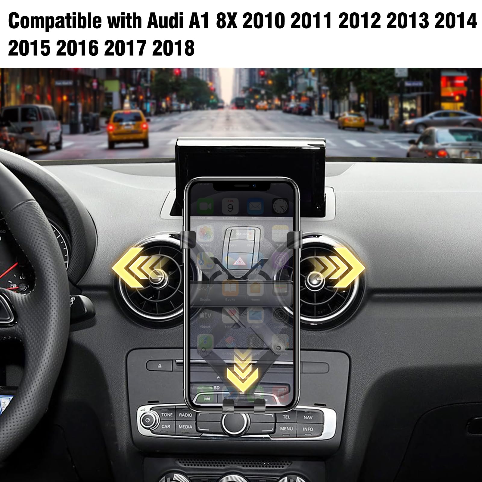 TTCR-II Compatibile con Audi A1 8X 2010 2011 2012 2013 2014 2015 2016 2017 2018 Supporto Telefono, Supporto Cellulare A1 Griglia di Ventilazione, Adatto per Audi Accessories Supporto Auto Telefono
