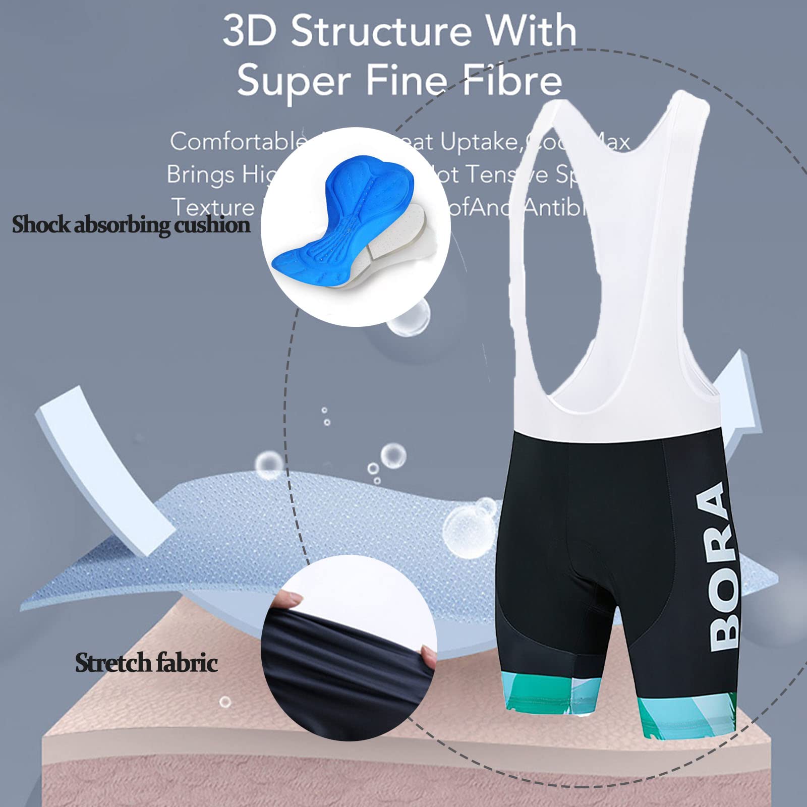 HOMTOL Abbigliamento Ciclismo Set Manica Corta Tuta Ciclismo Uomo Completo Ciclismo Estivo Per Bici Da MTB Con Pantaloncini Imbottiti in Gel Traspirante e Ad Asciugatura Rapida