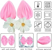 Vista 2 de ZiXiang Molde de silicona para veteado de flores de goma para fondant, moldes de pasta de goma, molde de flores de peonía, moldes de orquídea