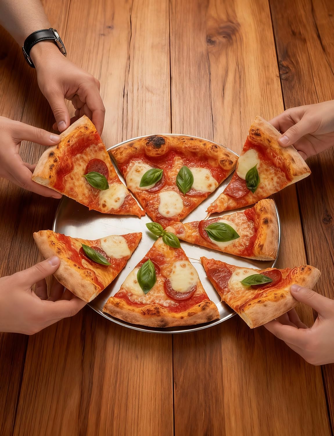 12 Inch Stainless Steel Pizza Pan for Oven, Round Pizza Tray for Cake Cookie Pizza Pie, Pizza Plate for Home Restaurant Kitchen, Easy Clean & Dishwasher Safe, Set of 3