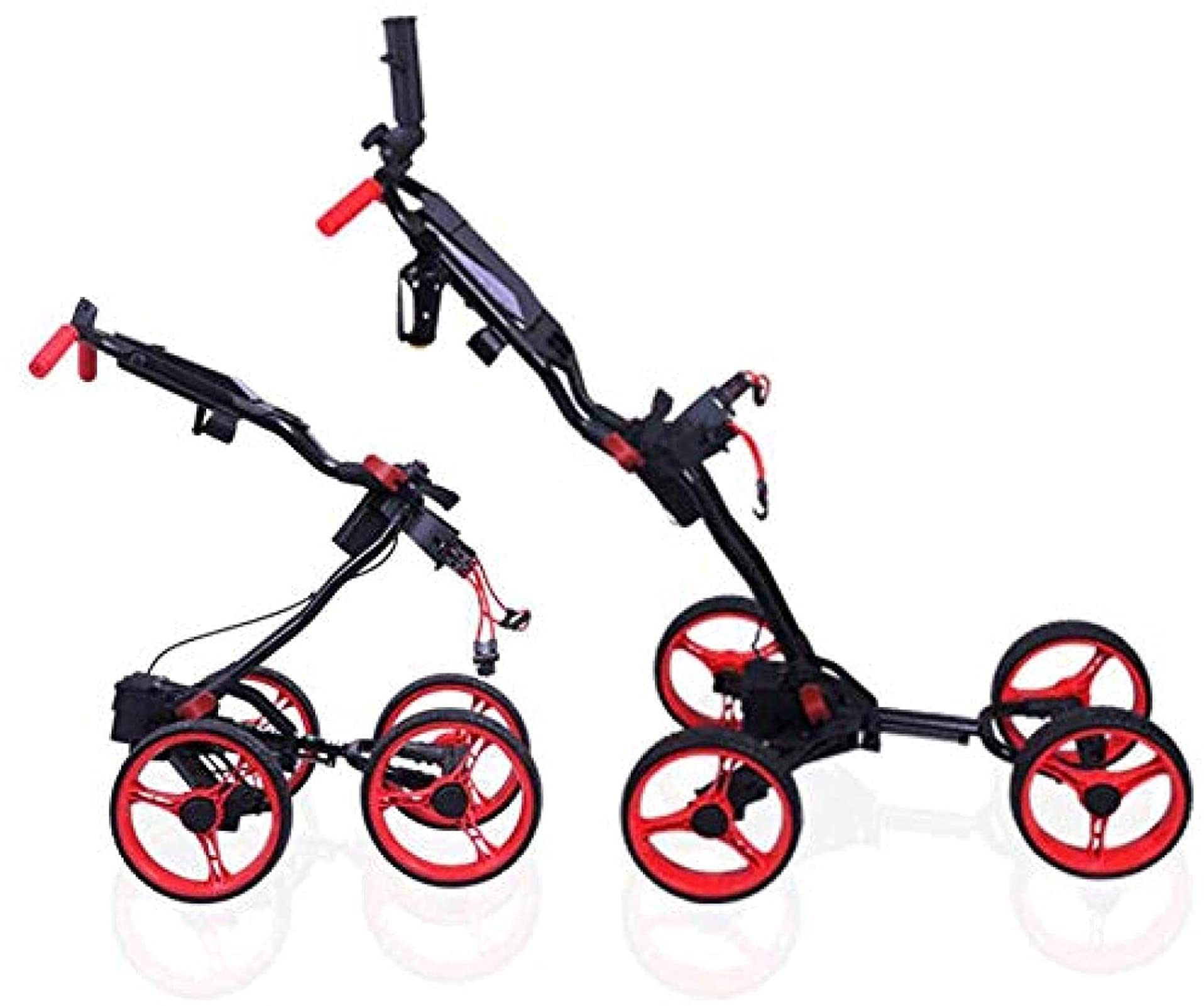 Carrito de Golf eléctrico Plegable | Carrito de Golf de 4 Ruedas con portavasos y asa Ajustable | Apertura y Cierre en un Segundo