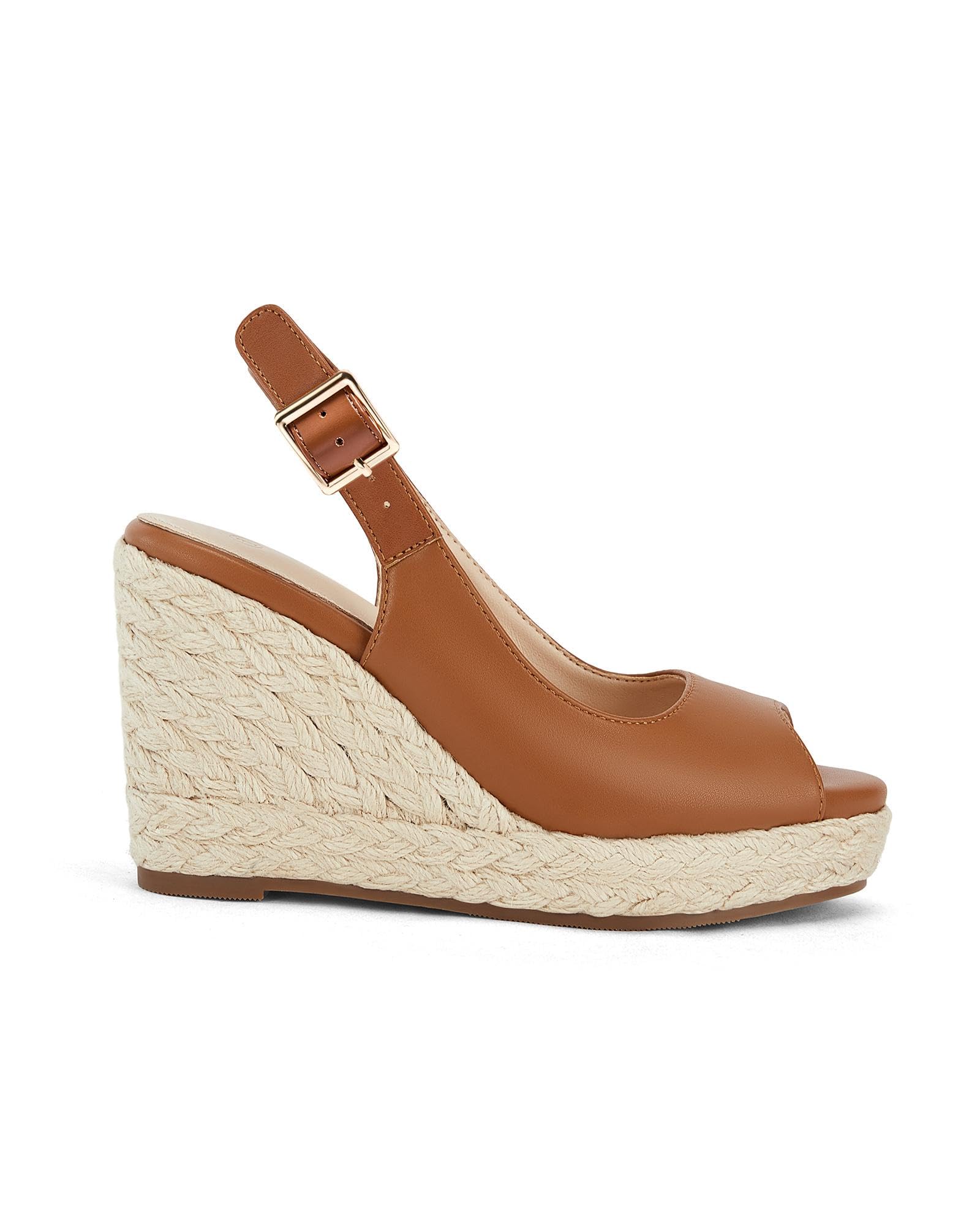 Juliet Holy Womens Ankle Strap Espadrille Wedges Round Open Toe Platform Slingback Slip on Peep Toe Sandals Comfort Summer Shoes