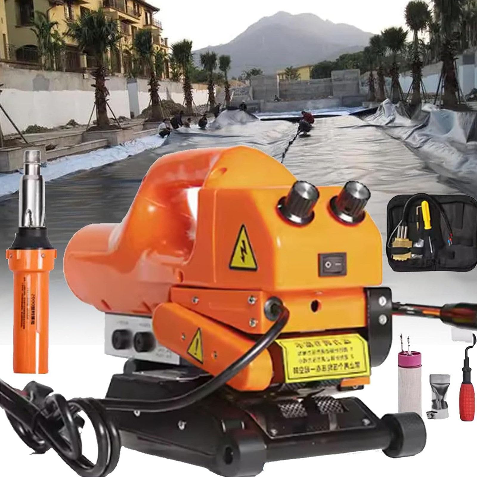 Spawarka klinowa na gorąco do PE PVC EVA HDPE, automatyczna spawarka do tworzyw sztucznych, prędkość 0,5-5 m/min, grubość spoiny 0,2-1,5 mm, stalowy wałek o szerokości 10 cm/15 cm/20 cm