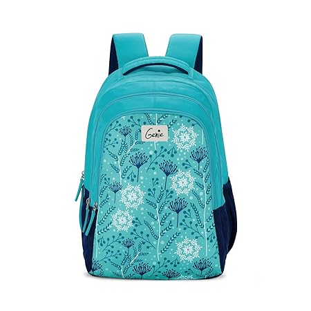 Genie Snowflake 36 Litres Teal & Blue School Backpack (19 inch, Water resistant)