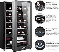 Vista 4 de BODEGACOOLER Mini Refrigerador de 24 Botellas para Dormitorio, Refrigerador de Vino con Compresor para Hogar y Cocina, Enfriador de Vino con Control
