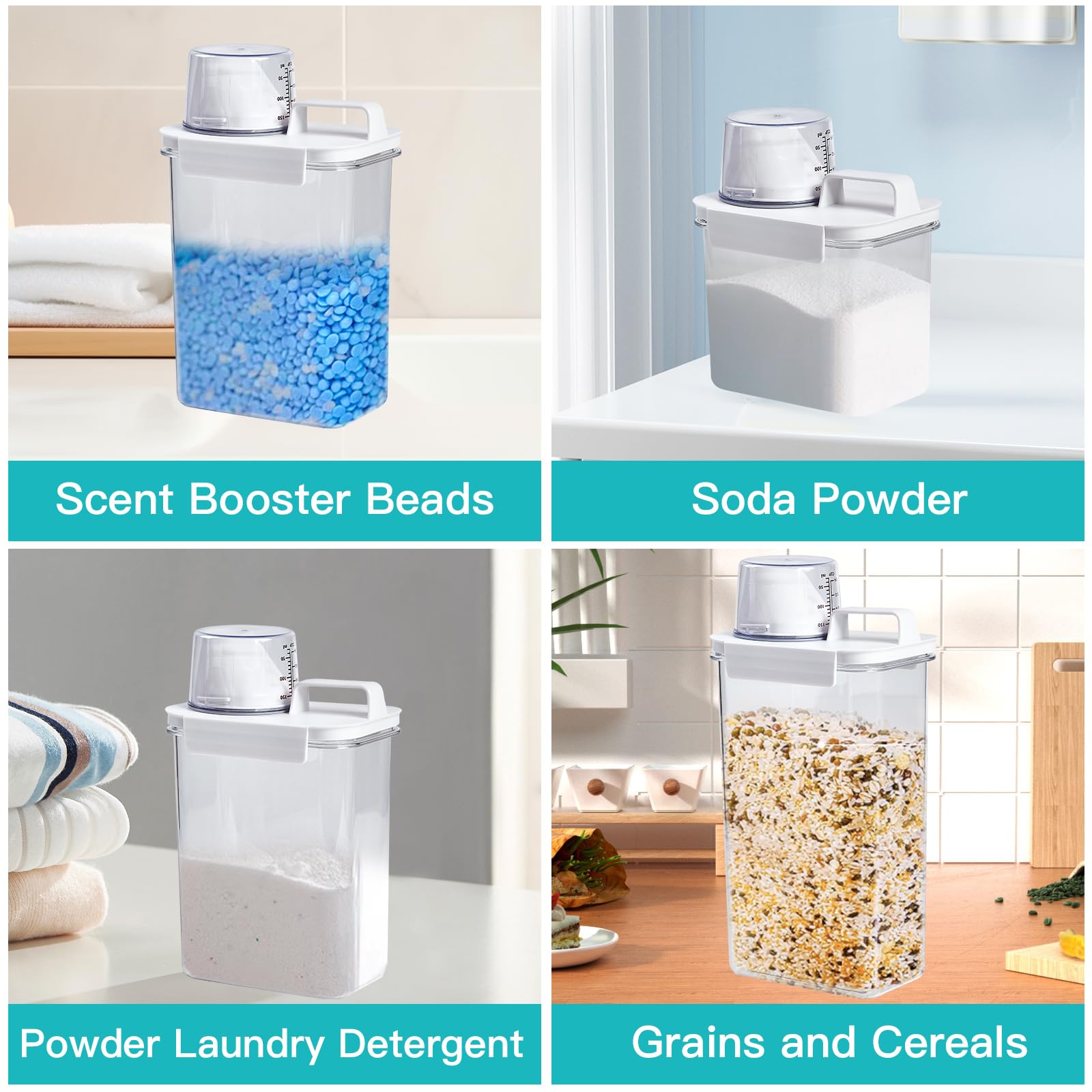 2 szt. 1100 ml przechowywanie proszku do prania, przechowywanie detergentu do prania, pojemnik na dozownik detergentu do prania