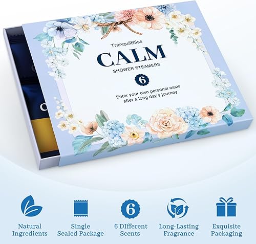 Miniatura 4 de Vaporizadores de ducha, 6 unidades, vaporizadores de ducha, bonito juego de regalo con ingredientes naturales, 6 aromas diferentes y envueltos