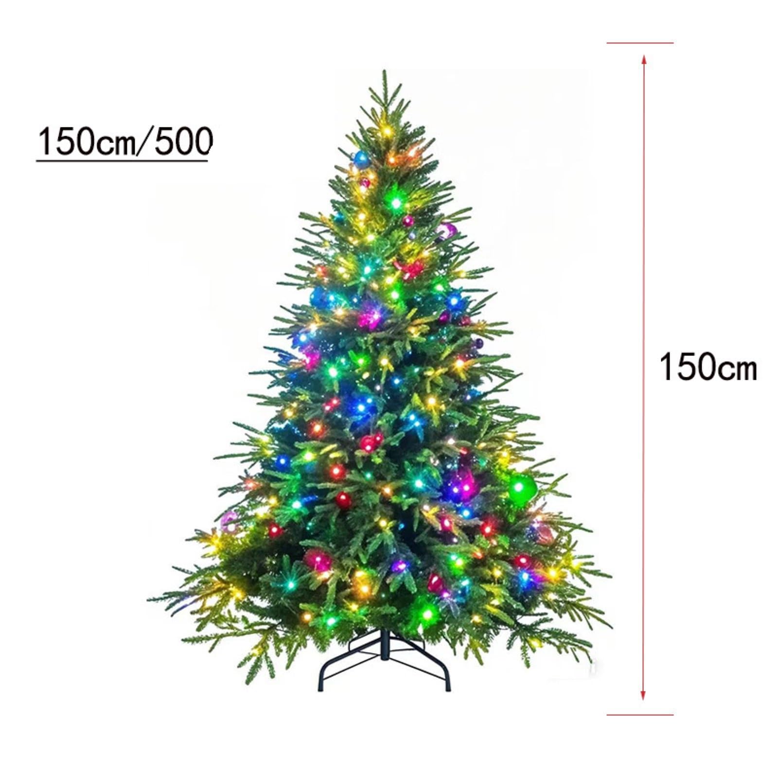 Árbol de Navidad Artificial preiluminado, árbol de Navidad Premium, bisagras de Metal y Base Plegable for Fiestas en casa, Oficina, Verde