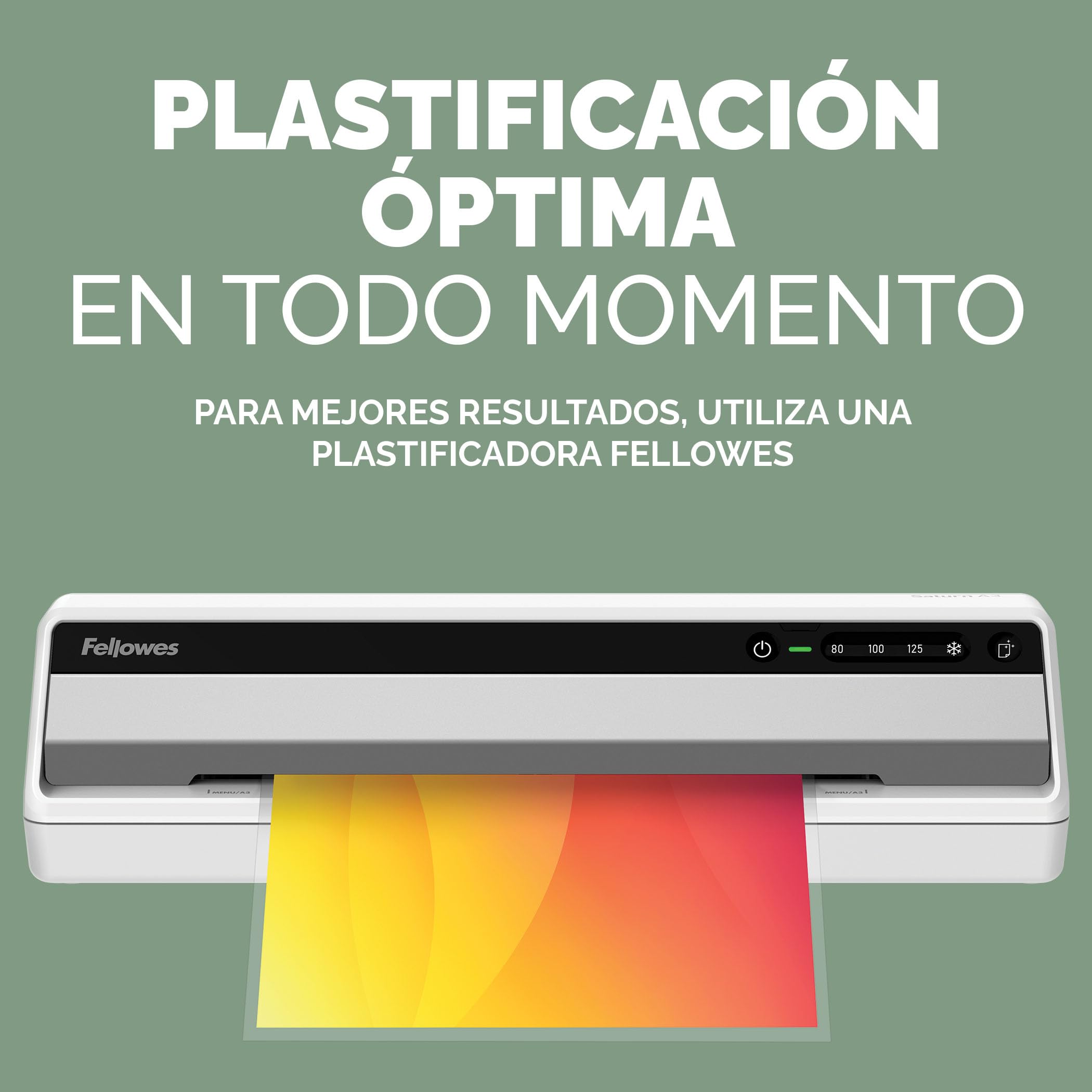Fellowes Fundas plastificar A3, pack de 100, acabado mate, uso ocasional 75/80 micras, 50% contenido reciclado, fundas plastificar para profesores y oficinas