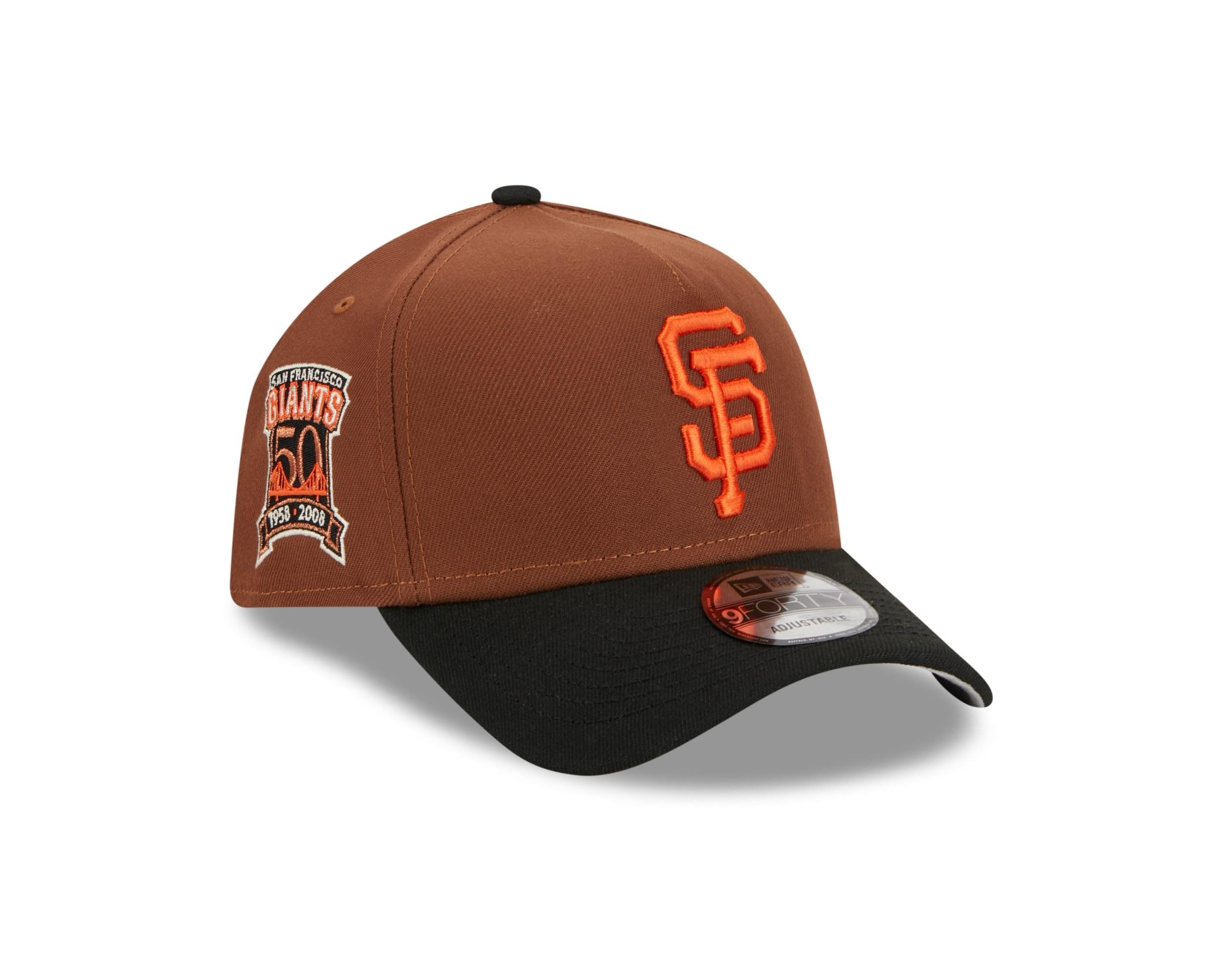 New Era San Francisco Giants MLB Harvest 50th Anniversary Brown Black 9Forty A-Frame Snapback Cap - One-Size