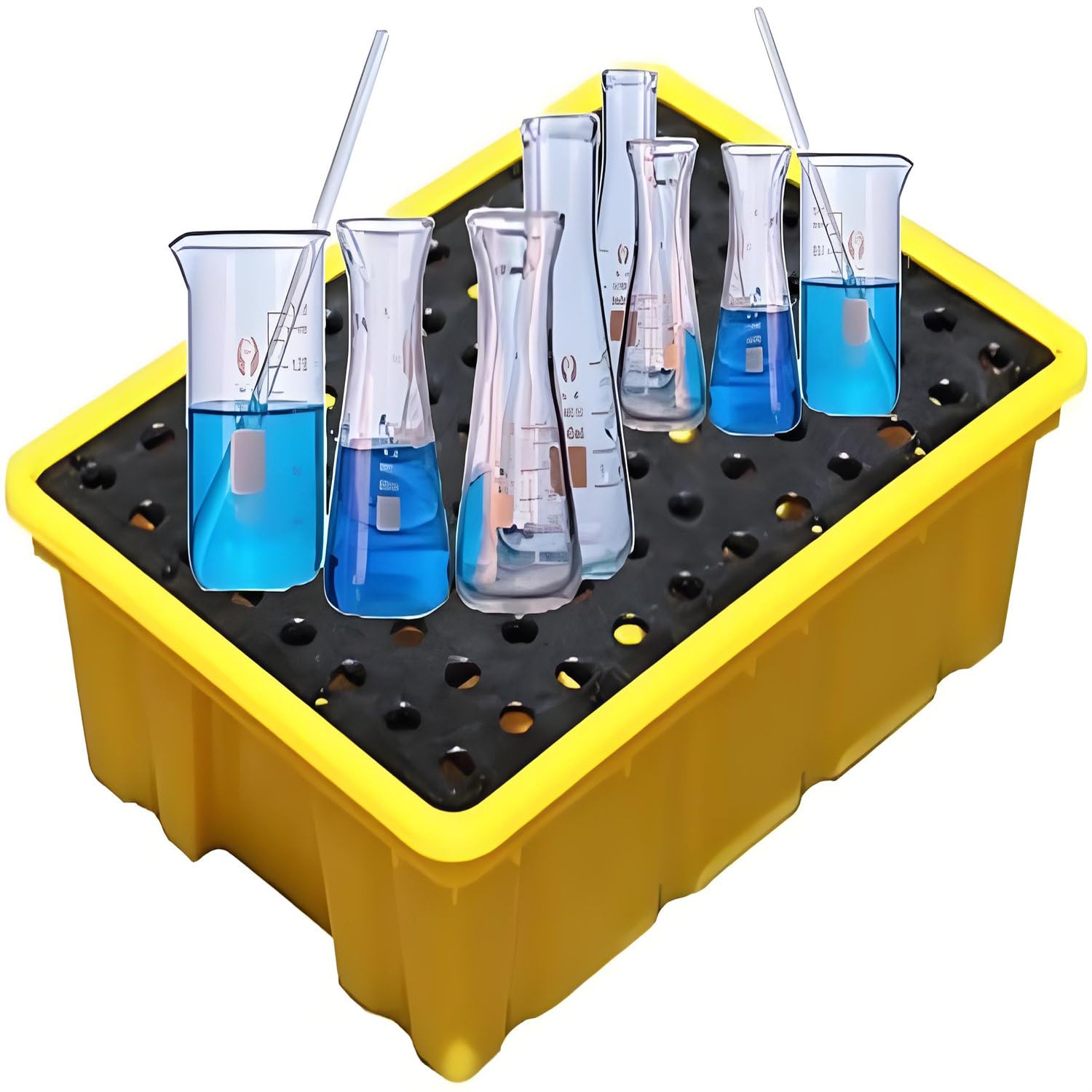 QUSYZD Industrial Spill Containment Pallet with Grating, Forklift Access, Drainage, Detachable Leak-Proof Polyethylene Tray, Non-Slip, Stackable 120x60x17cm,120x60x10cm
