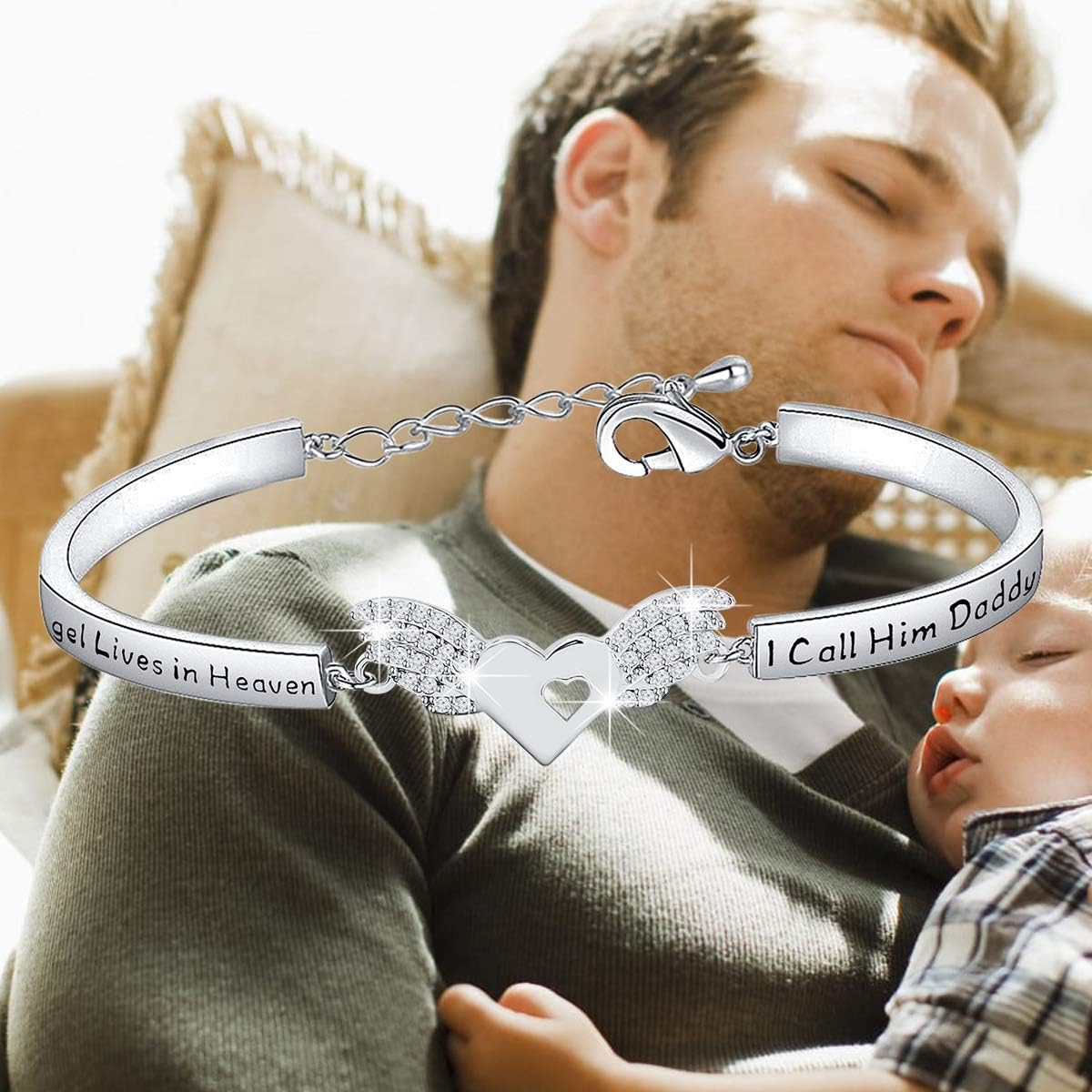 Loss of a Dad Memorial Jewelry My Guardian Angel Lives in Heaven I Call Him Daddy(daddy) - Image 6