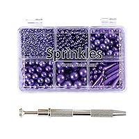 Vista 11 de Kasvan Gránulos de azúcar dorados y plateados, perlas de caramelo comestibles con bolígrafo espolvoreador de 4 garras, 8.32 onzas, paquete de caja