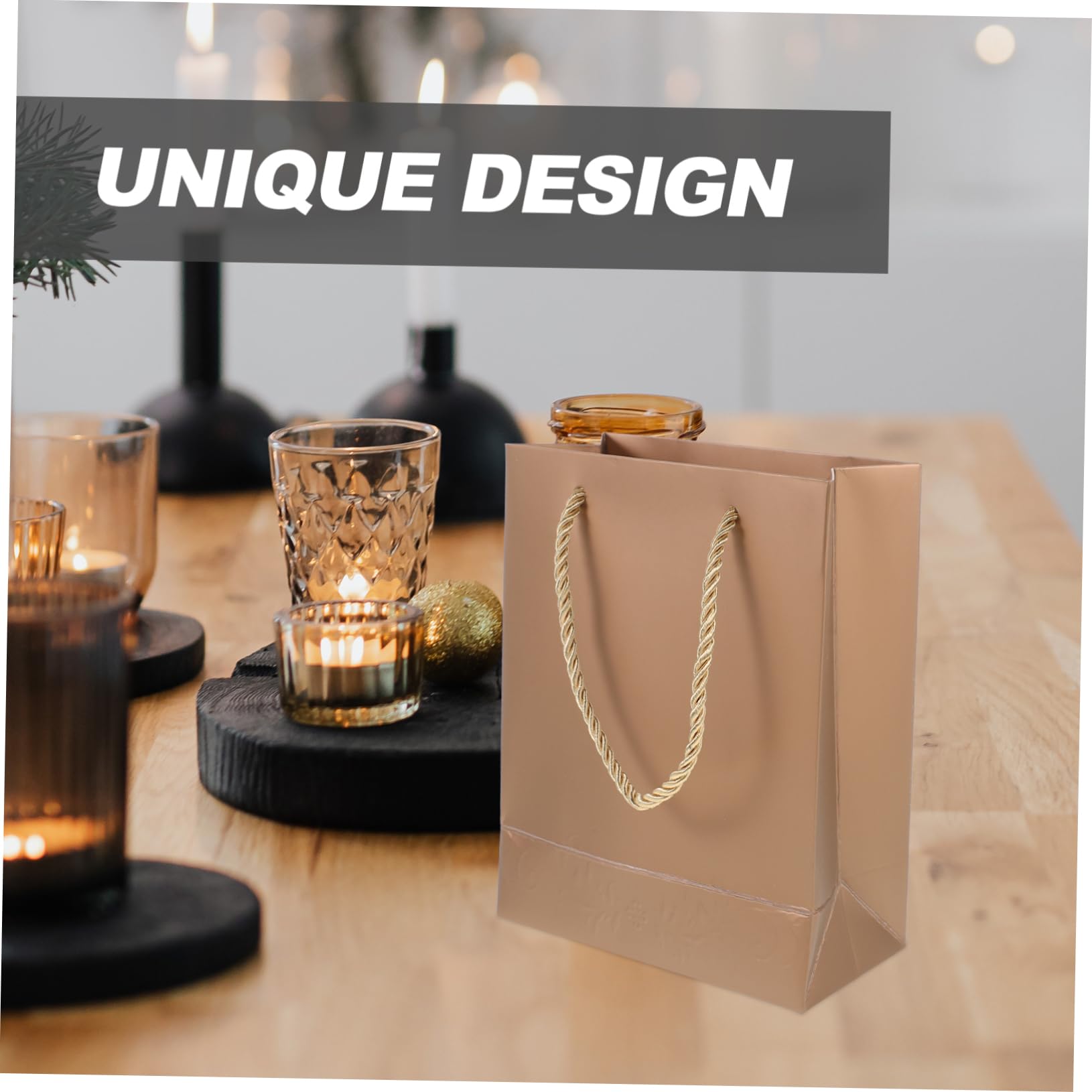 FRCOLOR 10pcs Paper Bags Handles for Birthday Holiday and Themed Parties Sturdy Tote Design for Presents Treats and Favors