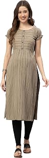 CEE 18 Women's Cotton Rayon A-Line Maternity Feeding Kurti with Zippers(9937_40,Joyous Grey,L) Price In India