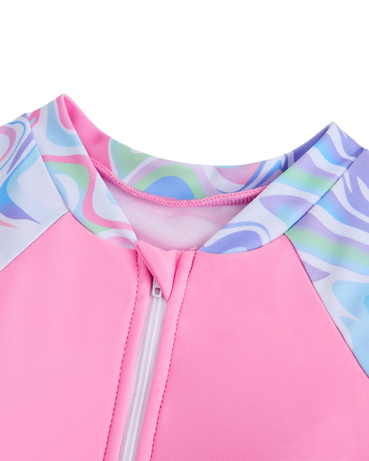 DivingBirds Traje de baño para niñas, brasier acolchado, manga corta, traje de baño con pantalones cortos de natación de 7 a 14 años