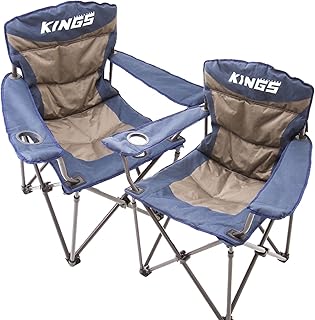 2X Adventure Kings Throne Outdoor Camping Chair 300kg Thick Padding + Carry Bag