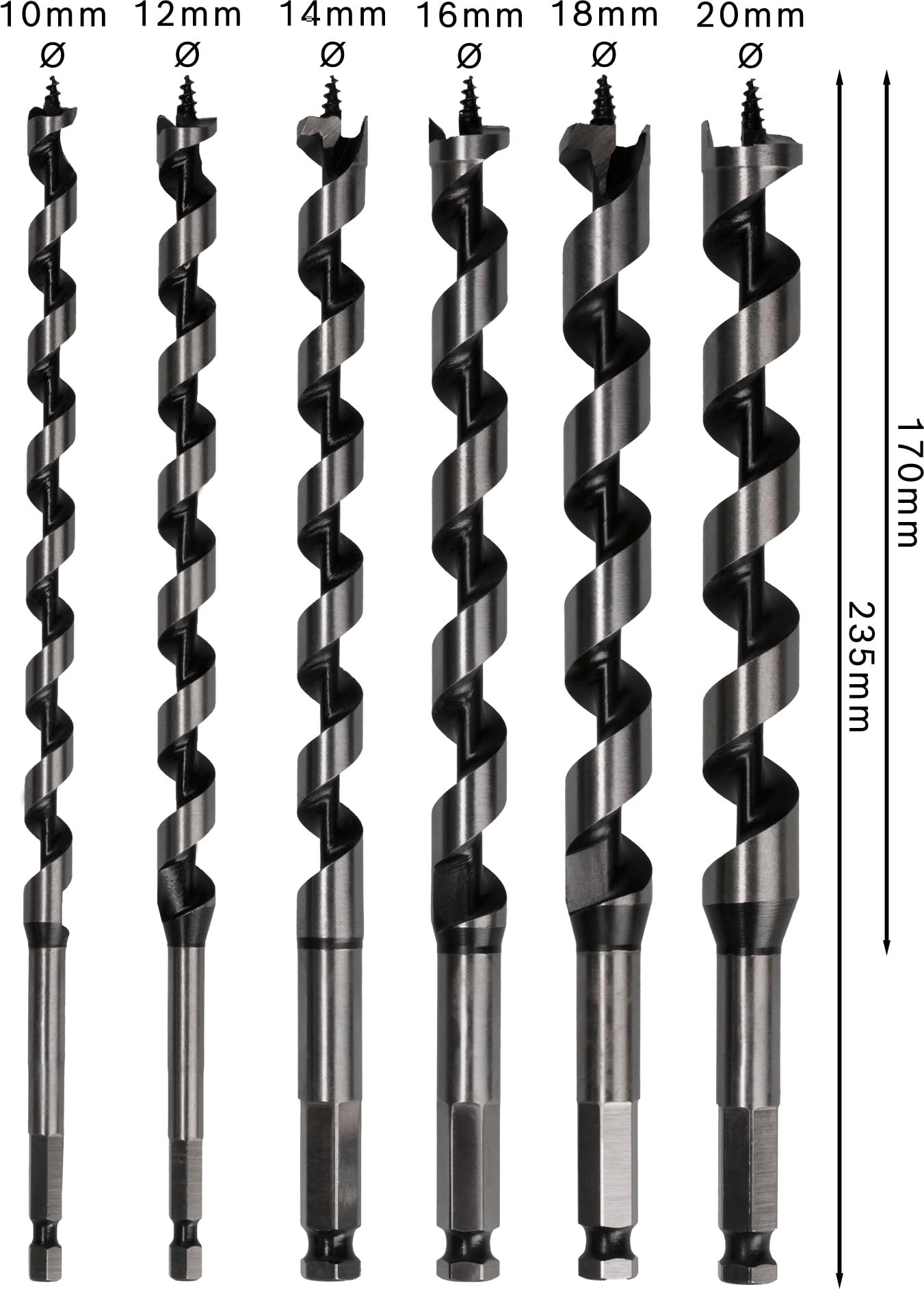 Bosch Professional 2 607 019 322 - Set de 6 brocas salomónicas - 10; 12; 14; 16; 18; 20 mm/235 mm (pack de 6), Acero Inoxidable — view 3