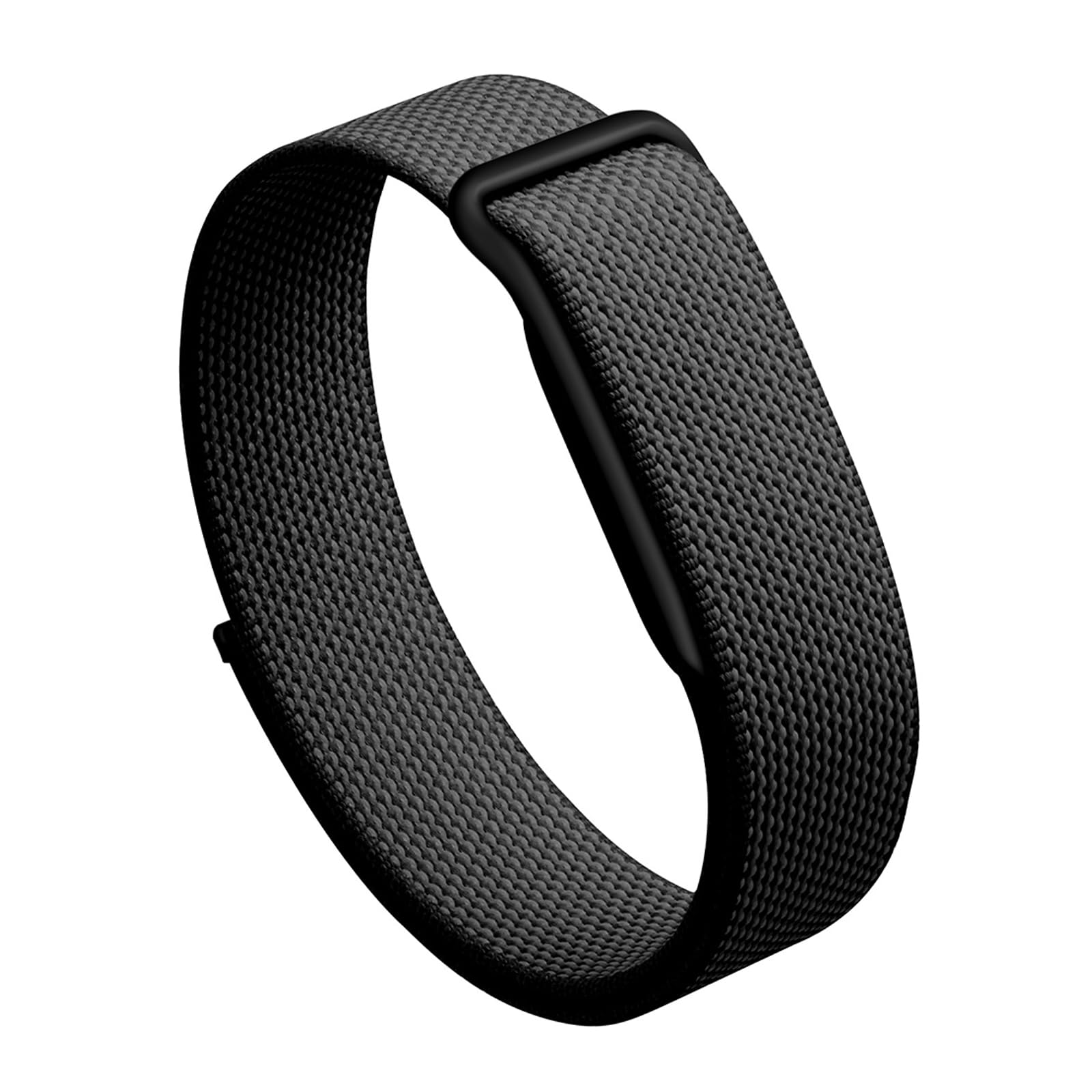 Nylon Band for Fitbit Air | Adjustable Woven Nylon Strap Bands | Replacement Breathable Sport Straps | Anti-Sweat Armband Wristband For Screenless Fitness Tracker (1, Black)