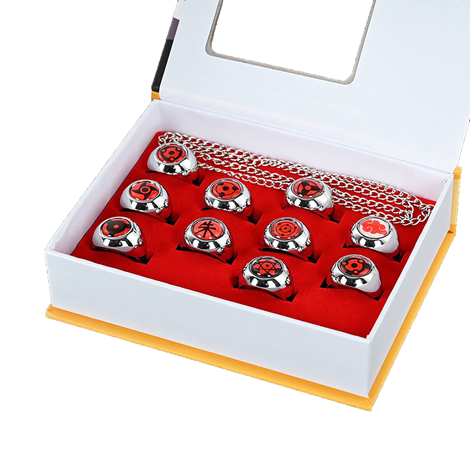 Buy HAMIQI Anime Naruto Sharingan Rings Set Uchiha Sasuke Uchiha Itachi